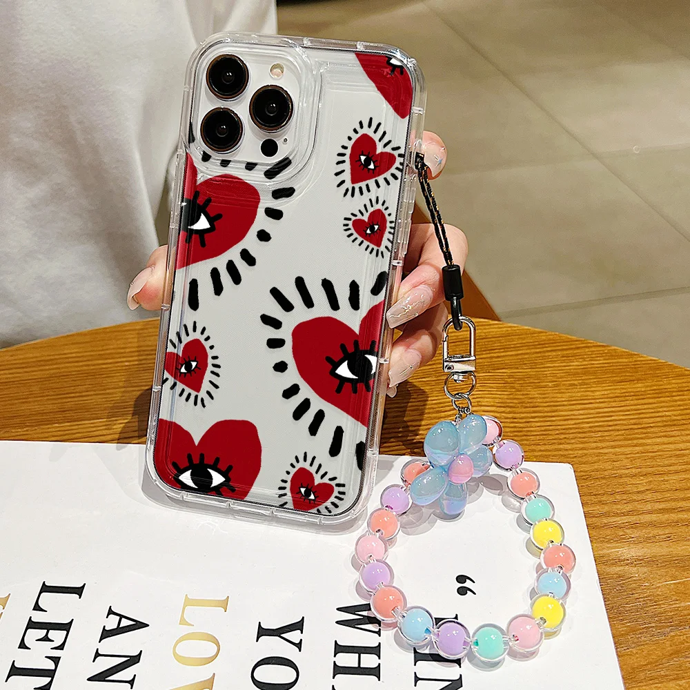 Funda de teléfono con correa para la muñeca, carcasa de silicona suave para iPhone 14, 11, 15, 13 Pro Max, 12, XR, X, XS, 7, 8 Plus, 15Pro Max, 13 Pro Max, 6s, SE, 2020 - imagen 2