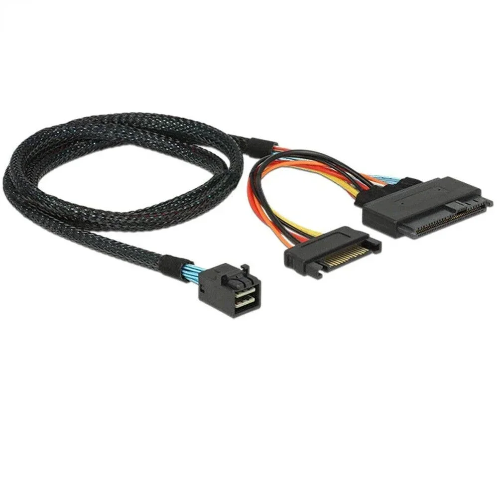 MINI SAS HD SFF-8643 a SAS SFF-8639 con cable de conexión de servidor macho SATA 15P