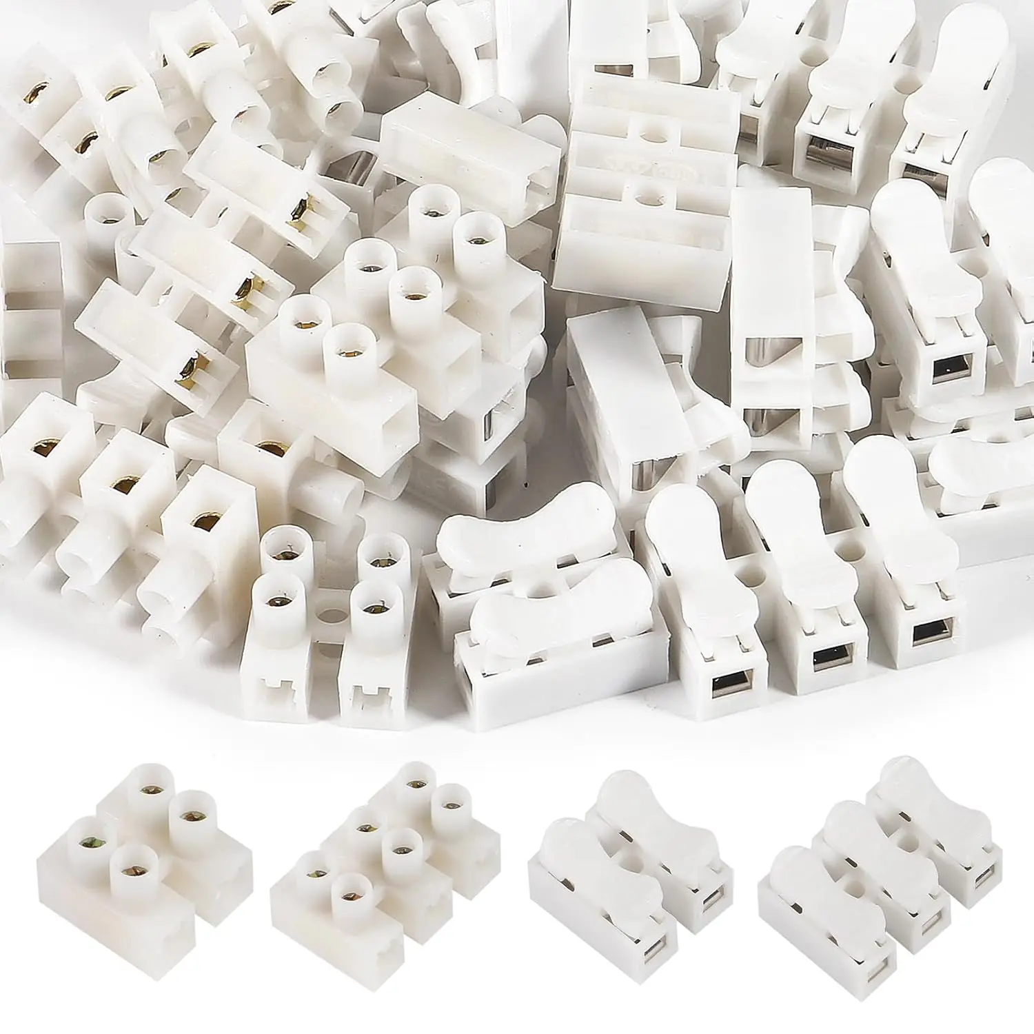 Kit de conectores de Cable de 100 piezas, Terminal de abrazadera, Conector de abrazadera, CH-2, CH-3, H-2, bloque de conectores de Cable eléctrico