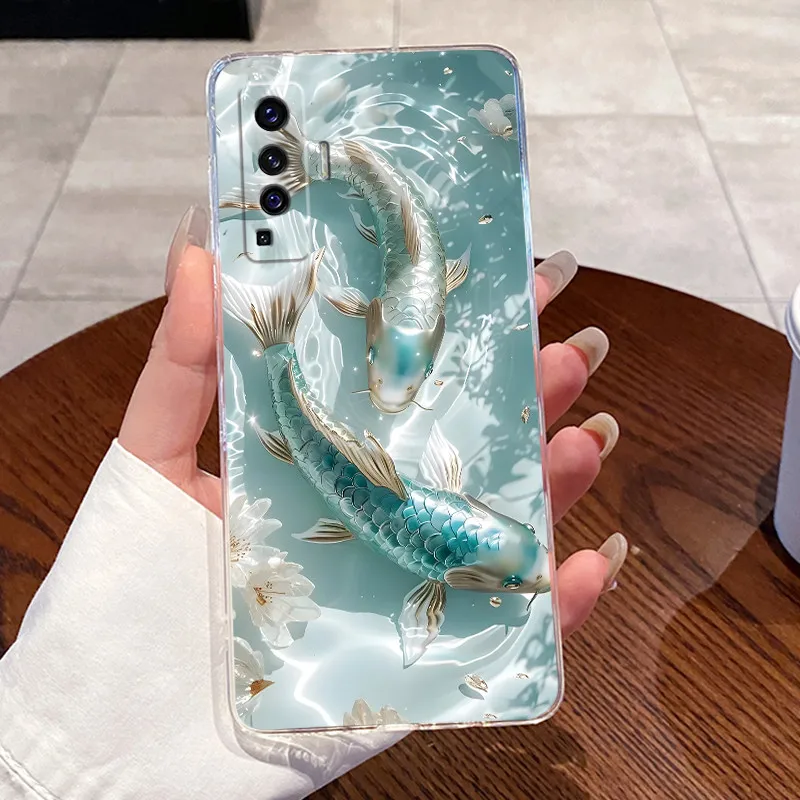 Para Vivo X50 4G/5G funda transparente de lujo lindo conejo de amor divertido TPU funda de teléfono de silicona suave para Vivo 2004 2005 X50 X 50 contraportada - imagen 3