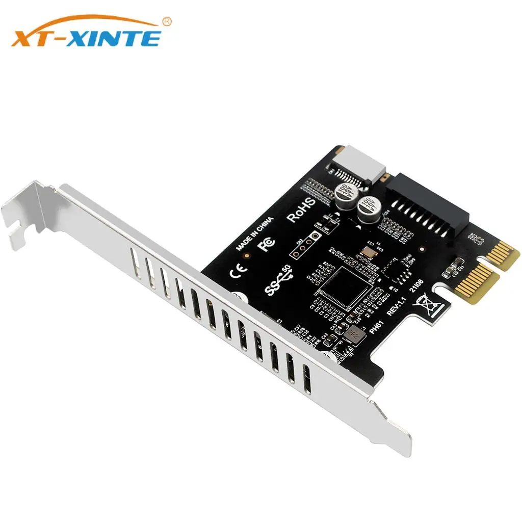 Tarjeta adaptadora PCI Express PCI-E a USB3.0 tipo-e, Panel frontal tipo-c, 19P, 20 pines, tarjeta de expansión Compatible con interfaz PCIe X4 X8 X16 - imagen 2