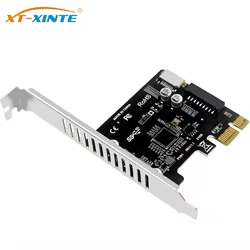 Tarjeta adaptadora PCI Express PCI-E a USB3.0 tipo-e, Panel frontal tipo-c, 19P, 20 pines, tarjeta de expansión Compatible con interfaz PCIe X4 X8 X16