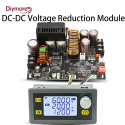 Módulo de potencia estabilizado reductor DC 6-70V, corriente constante con pantalla LCD grande, fuente de alimentación, regulador de voltaje ajustable