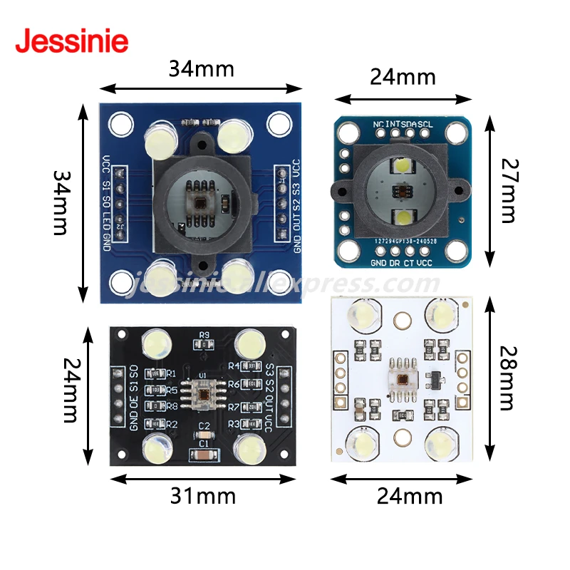 TCS34725 GY-33 TCS3200 GY-31 TCS3200 Módulo de Sensor de reconocimiento de detección de Color de lectura portátil serie Luz de Color programable - imagen 2