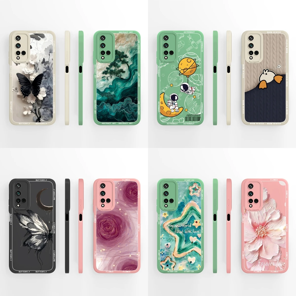 Para Honor 20 Pro 20S Funda bonitos patrones de mariposa silicona líquida suave cobertura completa Funda de teléfono anticaída para Honor20 S Funda