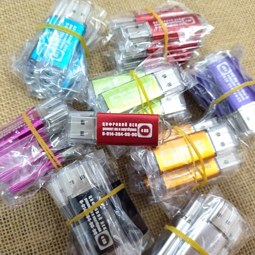 100 unids/lote logotipo gratis unidad Flash USB de metal 128GB 64GB 32GB 8GB 4GB memoria Flash USB Stick pen drive 128mb 512mb PenDrive 2,0 - imagen 5