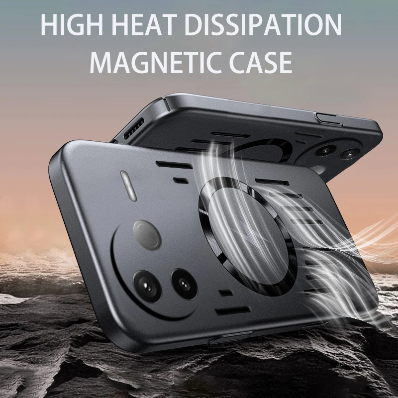 Funda magnética de disipación de calor con pintura de Metal de PC suave para Magsafe XIAOMI POCO X6 X7 Pro F6 F7 Pro Ultra contraportada - imagen 2