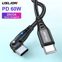 Cable USB-C 60W Carga Rápida Giratorio para Móvil y Tablet