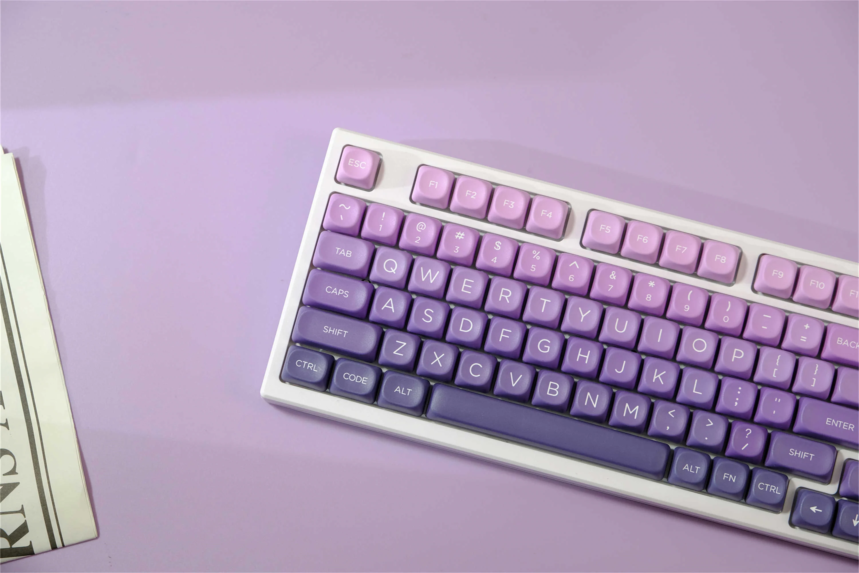 Teclas violetas, 126 teclas, Material PBT, perfil MOA, DYE-SUB personalizado para teclado mecánico CHERRY MX Switch - imagen 2