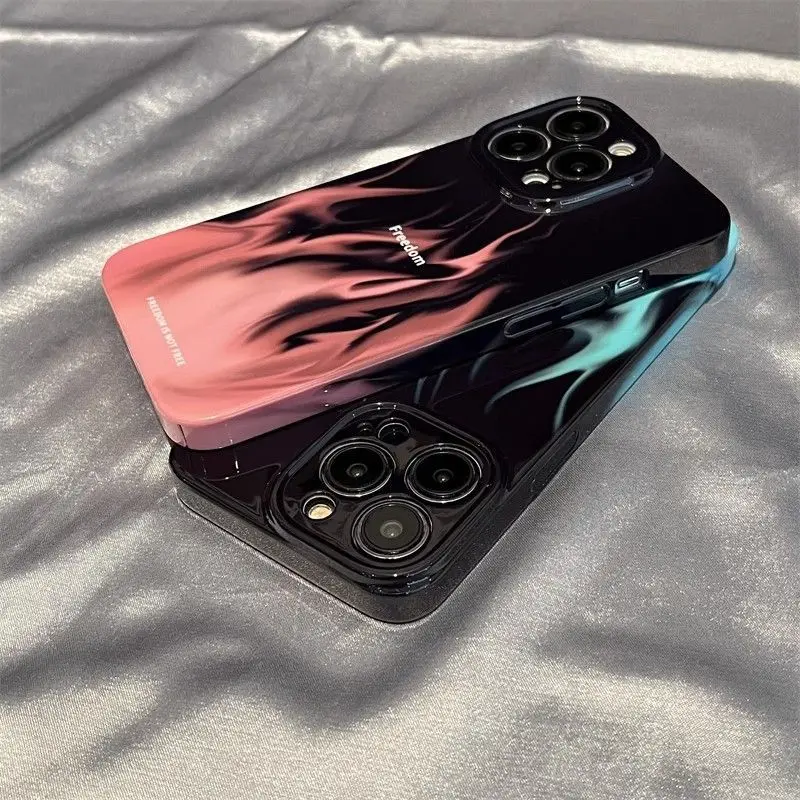 Funda de teléfono de pareja de llamas de moda para Samsung A33 A03 A04 A11 A12 A13 A23 A30 A50 A51 A52 A53 A71 A73 4G 5G cubierta dura HD brillante para PC