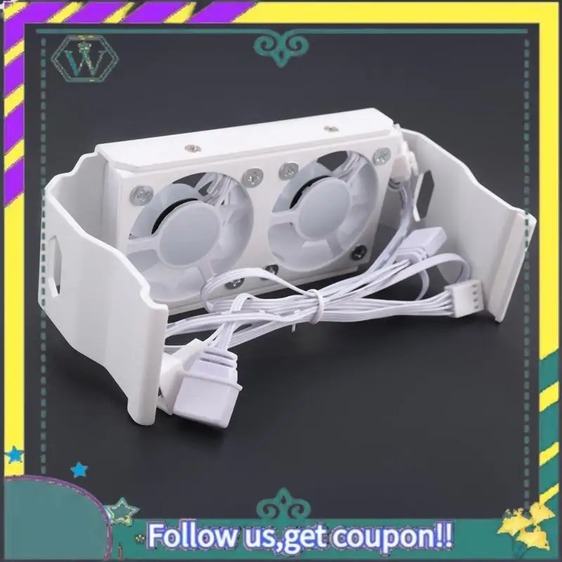 A28Q-2X Módulo de memoria RAM para computadora Enfriador PC DDR4 DDR5 Overlock Sincronización ARGB dual Ventiladores PWM Radiador de enfriamiento RGB de aluminio(B) - imagen 5