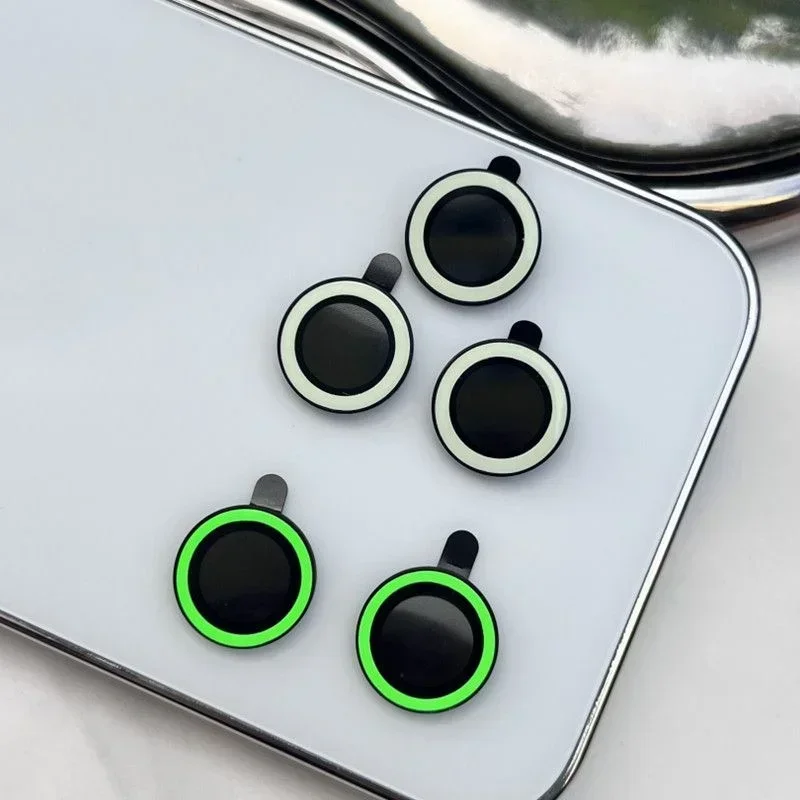 Protector de lente de cámara luminosa para IPhone 15 14 Pro Max 12 13 Mini anillo Protector de cristal para IPhone 15 14 Plus vidrio de lente trasera - imagen 2