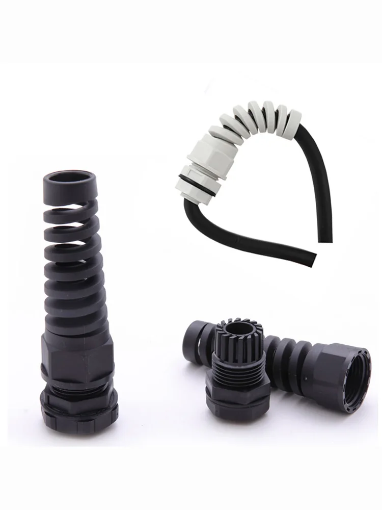 Conector de manga de sellado de cable, protector de estrés de tornillo de plástico, antiflexión, 5 piezas, IP68, resistente al agua, M12, PG7, PG9, PG11, 3-6mm - imagen 2