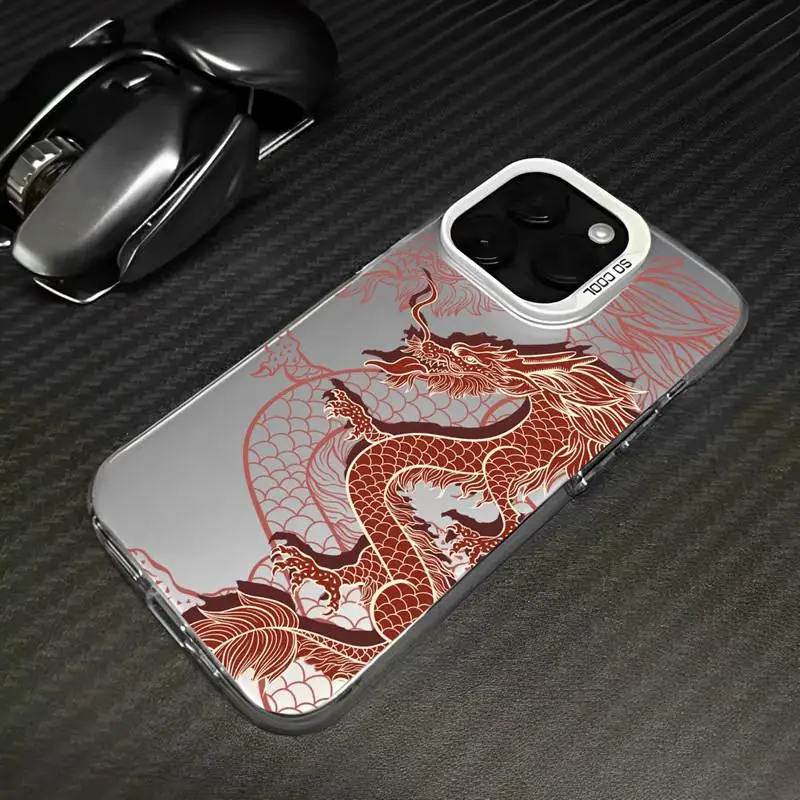 Funda de estilo Oriental para IPhone, cubierta a prueba de golpes, tótem de Dragón Rojo, Feliz Año Nuevo Chino, 15, 14, 13, 12, 11 Pro Max Plus, XR, X, XS, 2024 - imagen 4