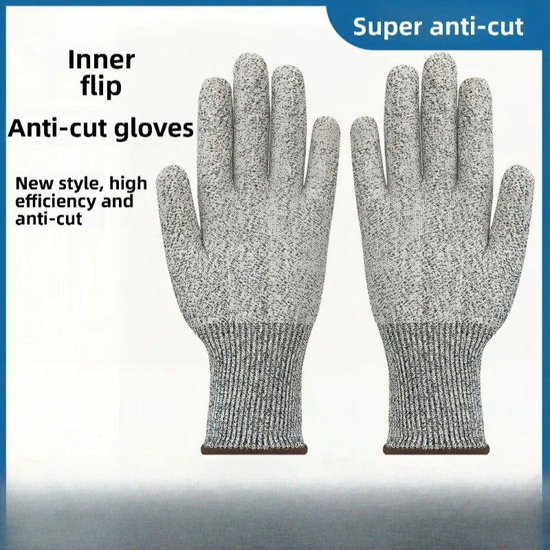 1 par de guantes anticortes seguridad laboral autodefensa hombre a prueba de cortes cocina carnicero corte calor resistente a puñaladas guantes de mano duraderos - imagen 2