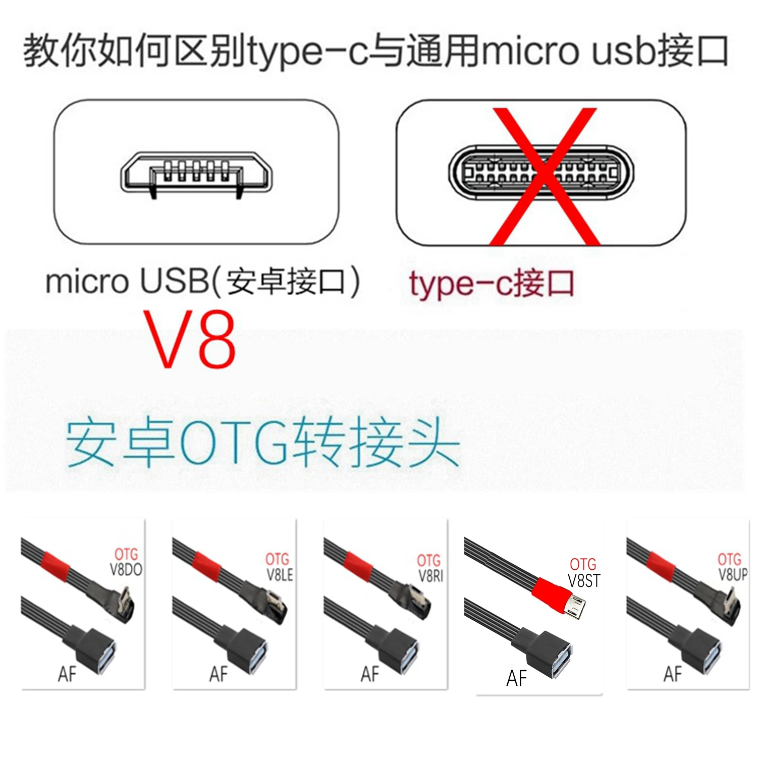 Cable USB micro plano a OTG adecuado para teléfonos y computadoras con función en adaptador micro usb macho a USB 2.0 hembra a 90 grados - imagen 3