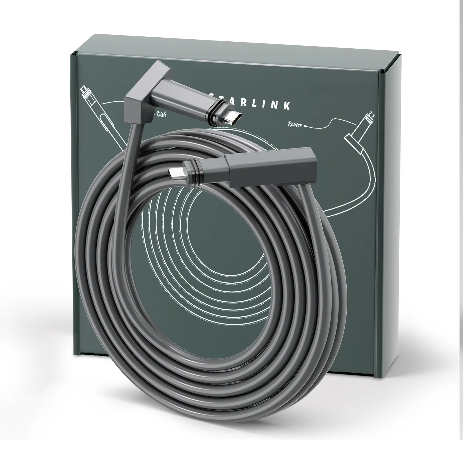 Cable Web de extensión para enrutador Gen2 accionado por Starlink, Kit de reparación Plug and Play de 2M, tasa de transferencia de repuesto de extensión de 1200Mbps - imagen 2