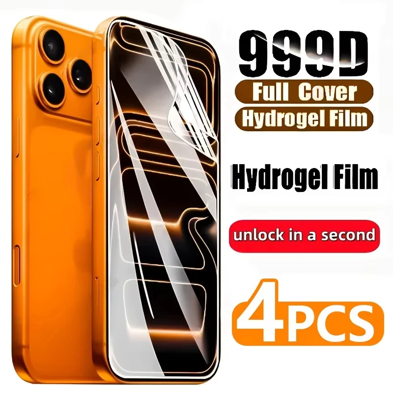 1-4 Uds película de hidrogel suave para iPhone 17 Pro Max 13 11 16 15 14 12 Mini Air XR X Xs 16e 7 8 Plus película protectora de pantalla - imagen 2