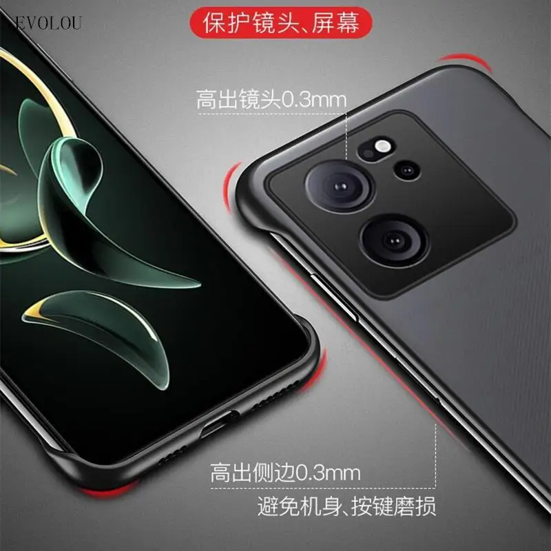 Funda de teléfono sin marco para XIAOMI 13T Pro 15 Ultra mate duro PC translúcido a prueba de golpes anillo de parachoques funda para POCO F7 Ultra - imagen 3
