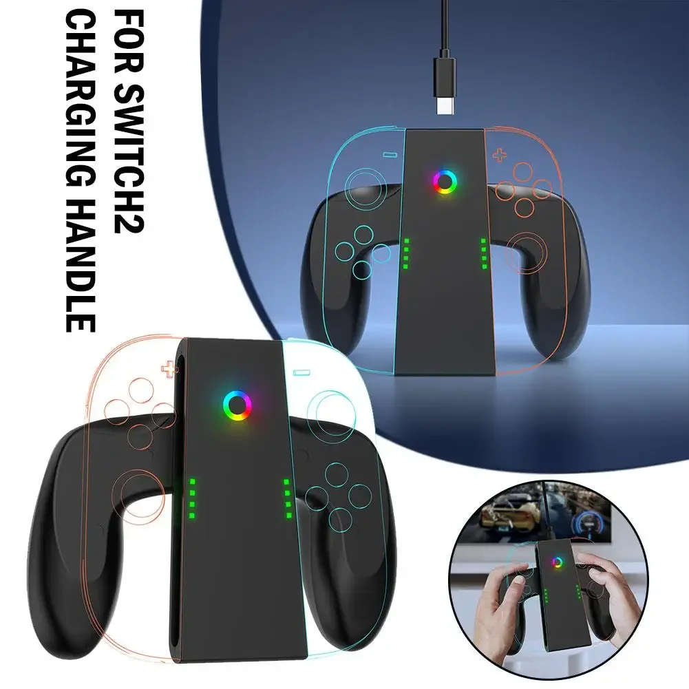 Controlador multifunción con pantalla de capacidad de batería, accesorios para Switch 2, cargador JoyCon, adaptador de agarre de base tipo C - imagen 3