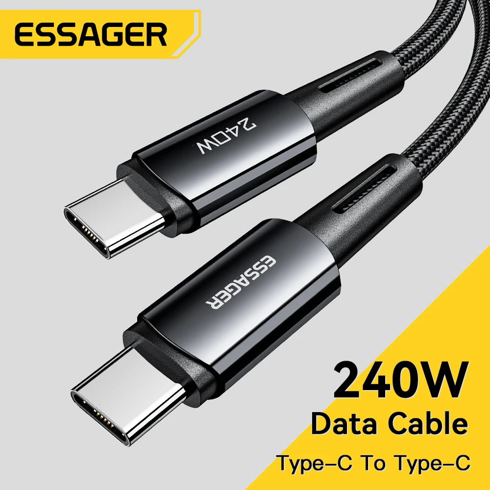 Essager 240W carga súper rápida tipo C 67W Cable USB de carga rápida 6A para Xiaomi 12Pro Redmi K50 Note 11Pro Black Shark 5Pro - imagen 2