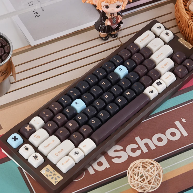 Teclas PBT de sublimación de tinte de 5 lados, azúcar marrón, 130 teclas, perfil MOA, teclas Kawaii para interruptores Cherry Gateron MX, teclado para juegos - imagen 2