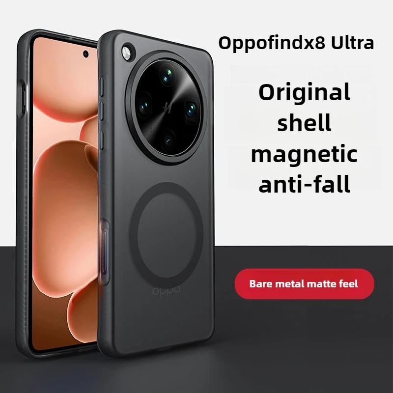Funda magnética fuerte para OPPO Find X8, cubierta antihuellas táctil de piel Ultra mate para OPPO Find X8Ultra Antu-caída