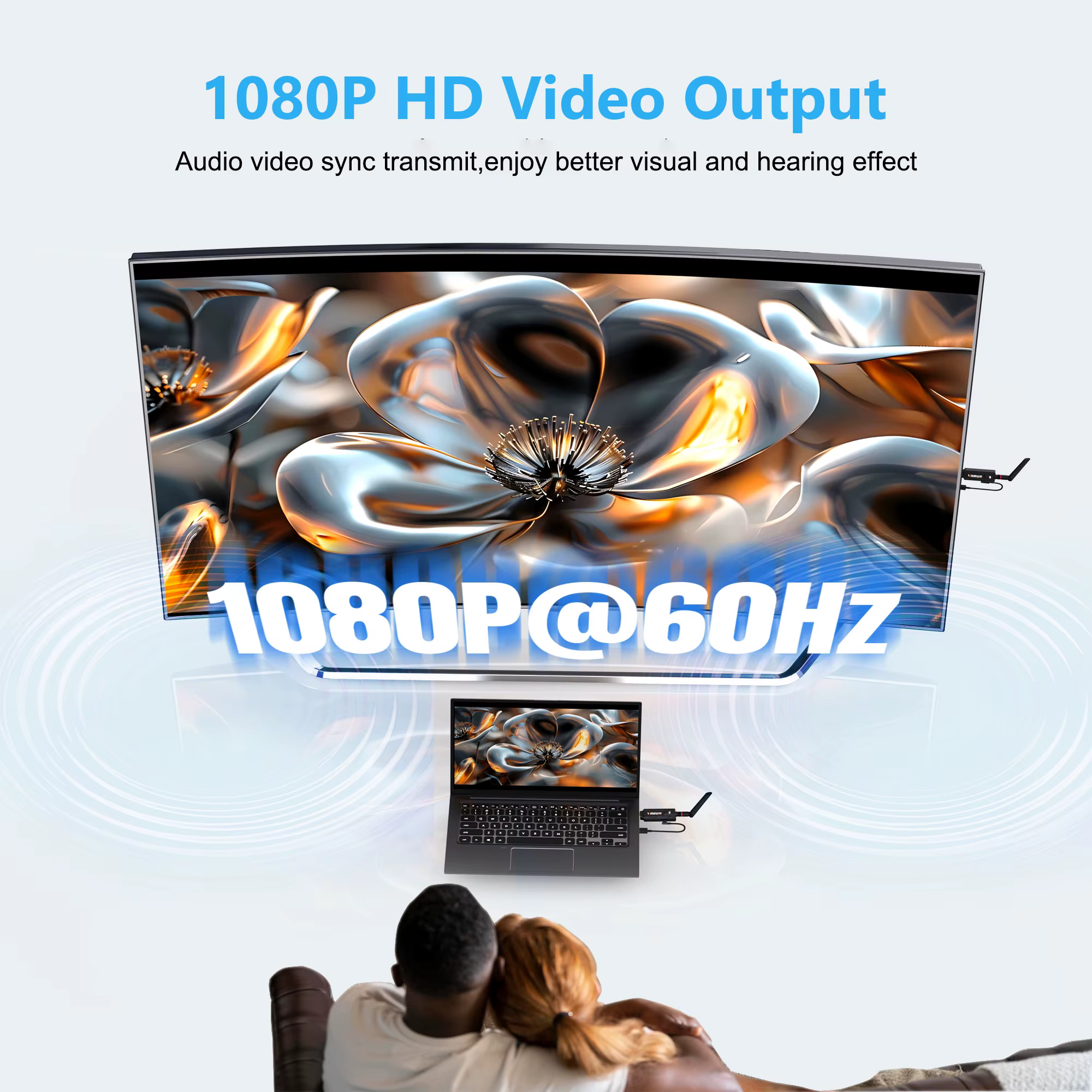 Adaptador extensor HDMI inalámbrico de 200m compatible con 1 transmisor y 2 receptores para PC, portátil, caja de Cable de cámara para proyector de Monitor de TV - imagen 4