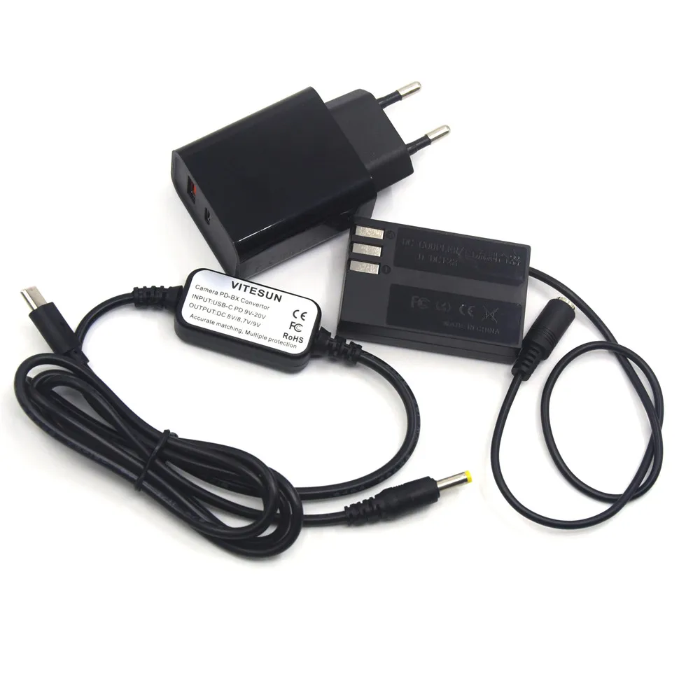 Cable de alimentación USB C + acoplador CC D-DC128 D-LI109 batería simulada + cargador PD para Pentax K-70 K-50 K-30 K-R K-2 K-S1 K-S2 K-500 645Z - imagen 5