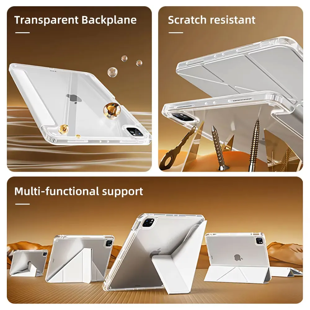 Para iPad Air 5 funda 2024 Air 6 11 iPad Pro 11 12,9 13 10 Gen 10,2 9th 8th 6th 5th 9,7 pulgadas Mini 7 6 funda inteligente con portalápices - imagen 4