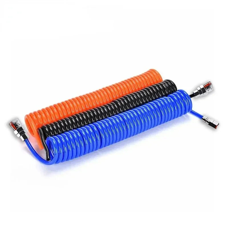 Tubo de manguera de compresor de aire PU, herramienta de aire Flexible con conector, tubo en espiral de resorte de poliuretano neumático con junta, 3/6/9/12/15M - imagen 2