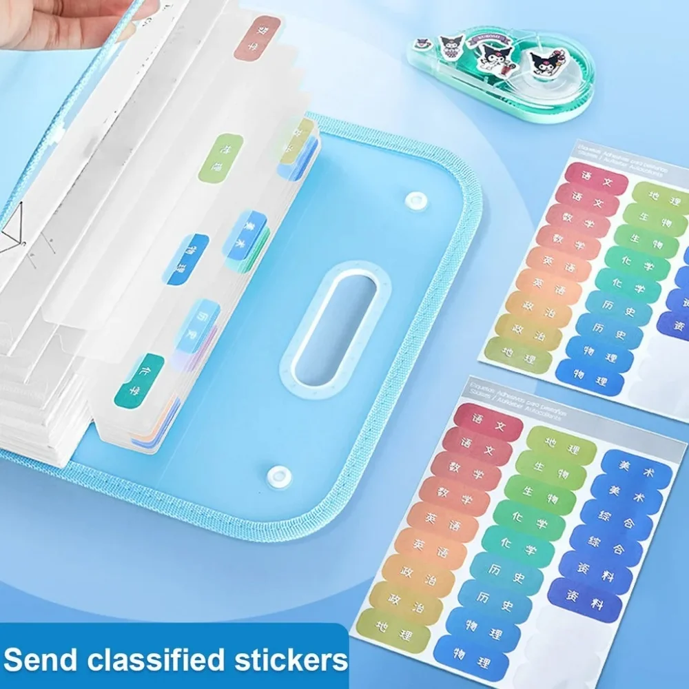 Carpetas de archivos de 13 bolsillos, organizador de documentos acordeón de Color macarrón tamaño carta A4 portátil para aula, oficina, almacenamiento en el hogar - imagen 5