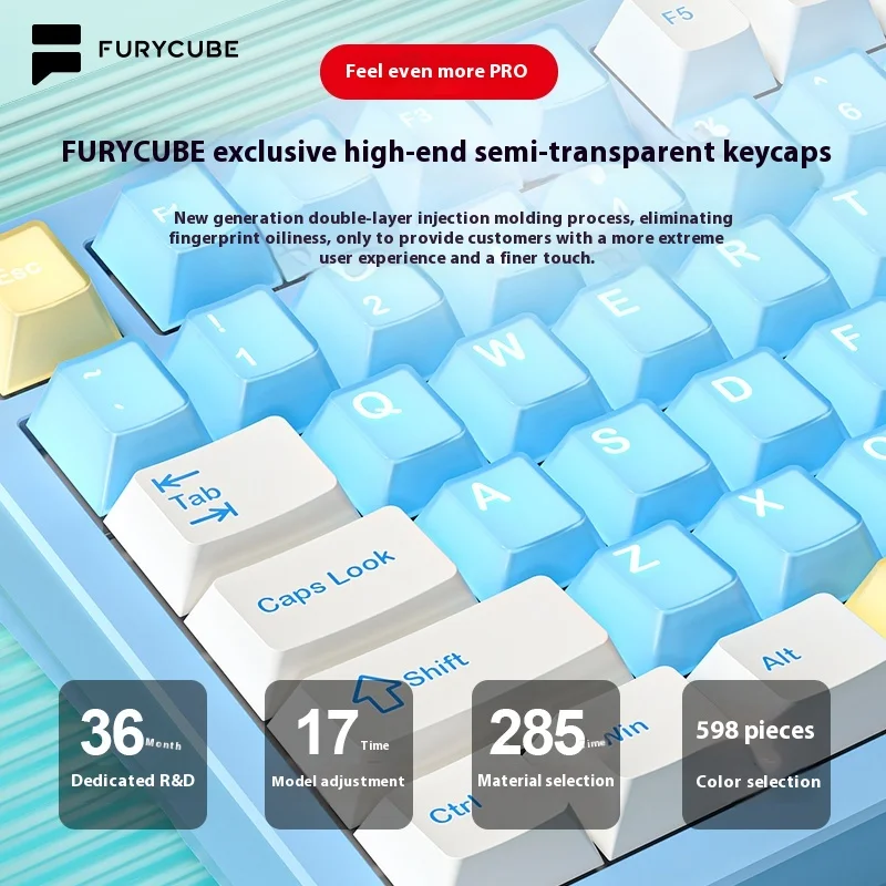 FURYCUBE F75 PRO/Teclado ultra mecánico pila de aluminio inalámbrico para juegos estructura de deportes electrónicos carcasa de aluminio para oficina - imagen 2