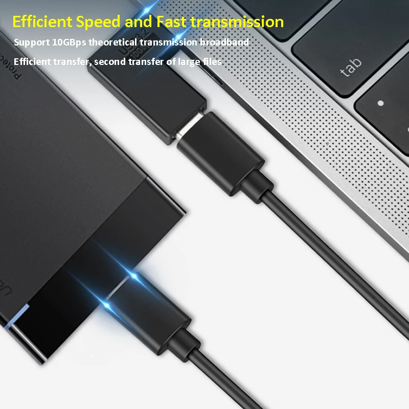 Adaptador USB C a tipo C USB3.1 GEN2, convertidor de codo, extensión de sincronización de datos, conector hembra a macho tipo C para PC, portátil y tableta - imagen 4