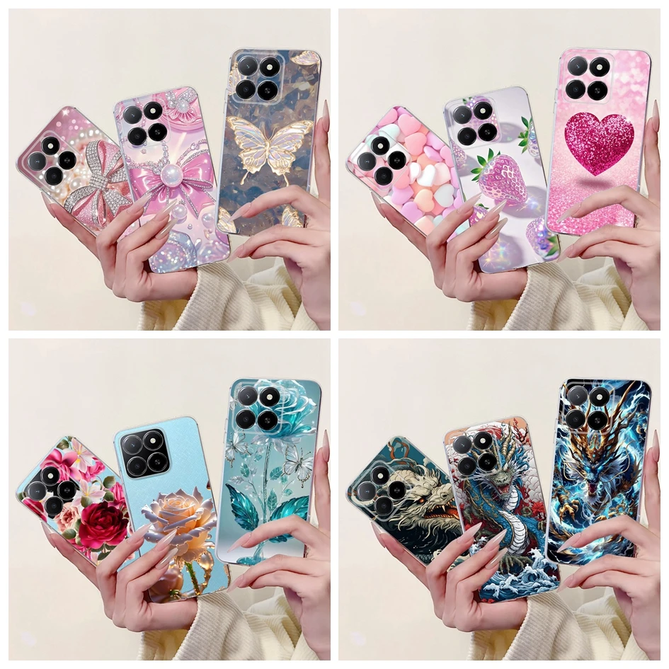 For Honor X5b Plus Case GFY-LX2P GFY-LX2 Cover Luxury Dragon Butterfly Soft TPU Silicone Phone Case For Honor X5b X 5b X5B+ Capa