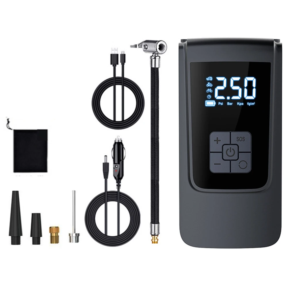 Bomba de aire Digital de 7,4/12V, Mini bomba de neumáticos de 6000mAh, compresor de aire inalámbrico, inflador eléctrico para bolas de motocicleta, camión y vehículo