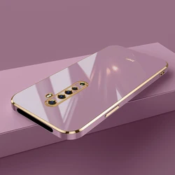 Funda de lujo OPPO Reno con revestimiento cuadrado, silicona resistente