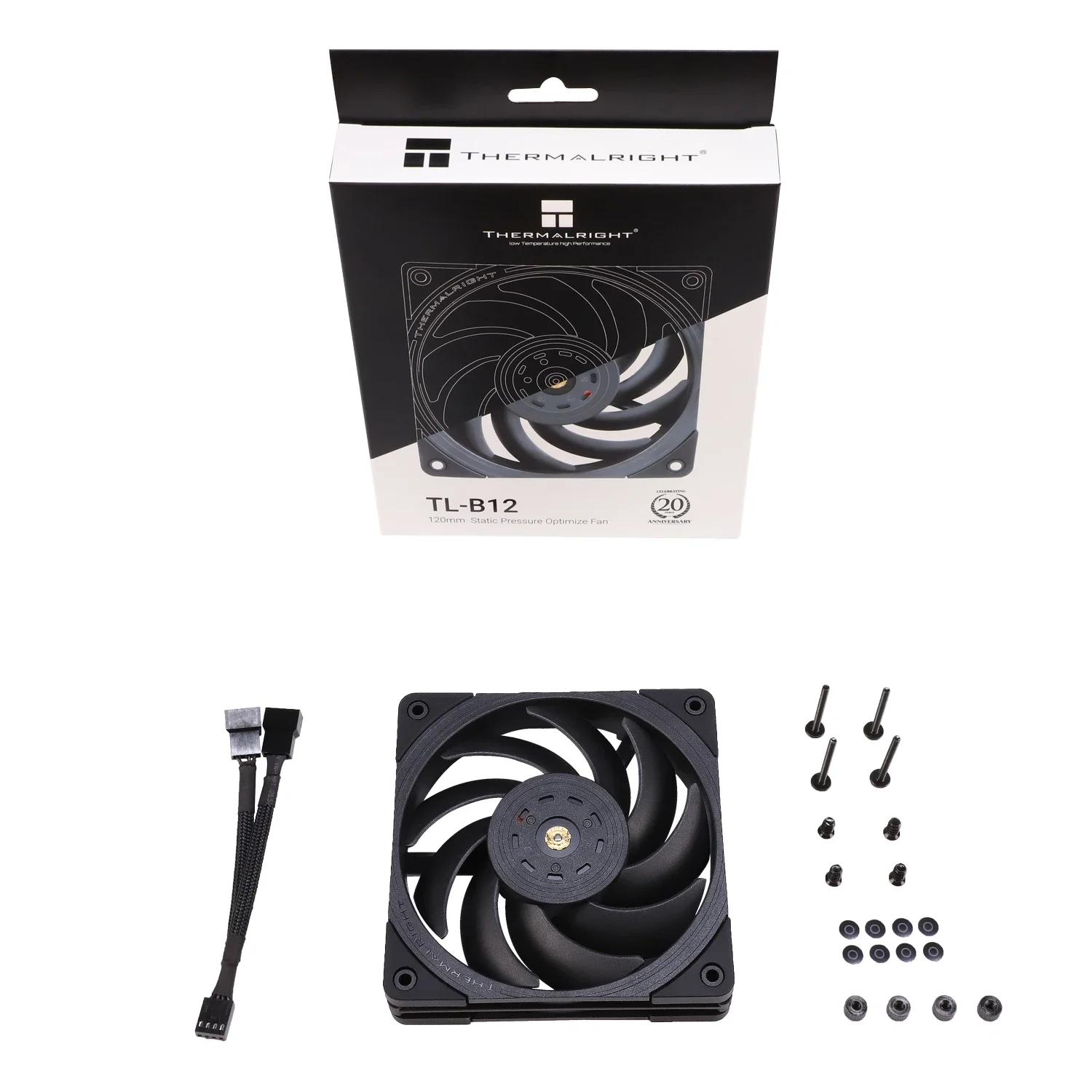 Ventilador Thermalright de 12CM PWM con velocidad de Control de temperatura 2150 chasis de PC ventilador de 120MM para caja de ordenador TL-B12 blanco y negro