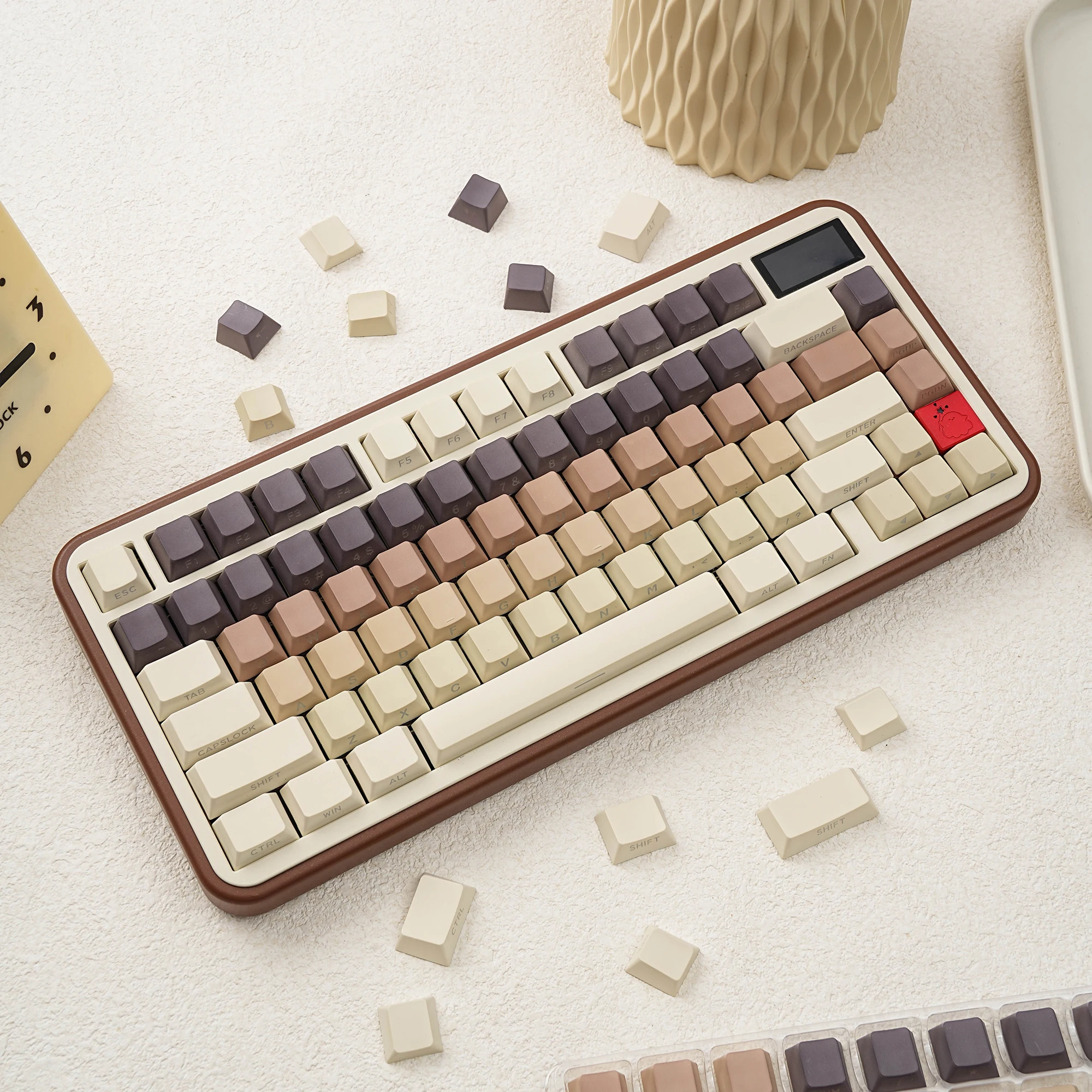 JCM Coffee Keycap Dye-Sub iluminación lateral perfil de cereza alemán/coreano/español/francés/japonés/árabe/Ru para teclado mecánico - imagen 4