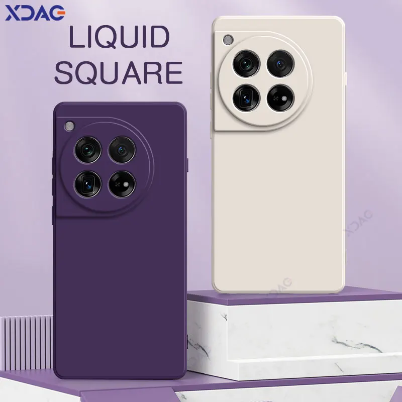Funda de teléfono cuadrada de silicona líquida para Oneplus Ace 3 Ace3 12R 12 R 5G versión Global funda trasera suave a prueba de golpes Oneplus12R Fundas - imagen 2
