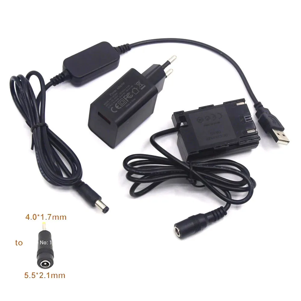 DR-E6 LP-E6 LP-E6N batería simulada + banco de energía 5V adaptador de Cable USB + cargador para Canon EOS 60D 70D 5D2 6D 7D 5D Mark II III 5D3 5DSr - imagen 4