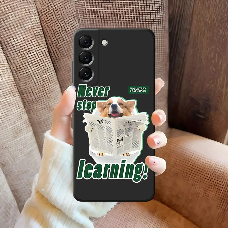 Funda de perro divertido para Samsung Galaxy A25 A71 A22 A52 A41 A51 A73 A35 A36 A32 A26 A72 A23 A53 A24 A55 funda de teléfono suave negra - imagen 3