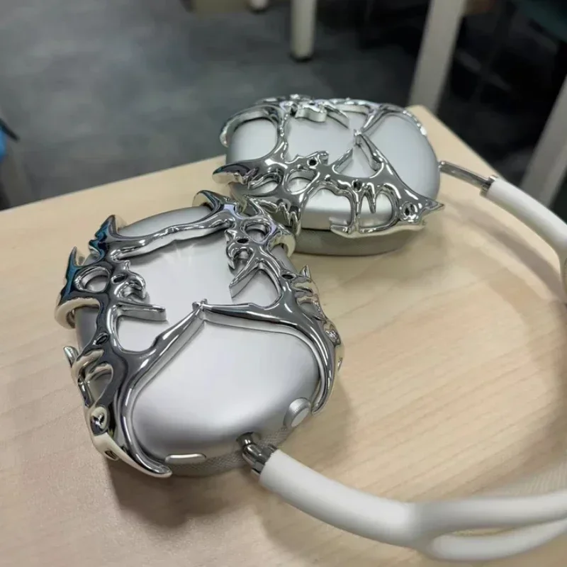Funda AirPods Max Y2K, funda decorativa personalizada de resina líquida para auriculares, funda plateada, accesorios para auriculares, réplica de Airpods Max - imagen 5