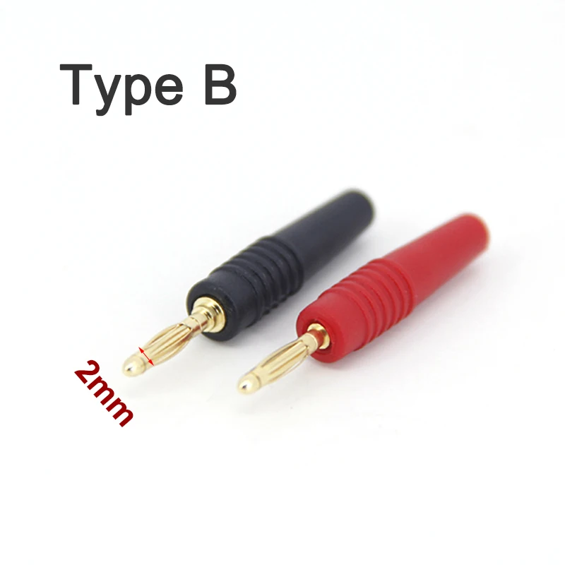 Adaptador de conector eléctrico con conector Banana chapado en oro de 2MM negro/rojo para sondas de prueba medidor de instrumentos A7 - imagen 5