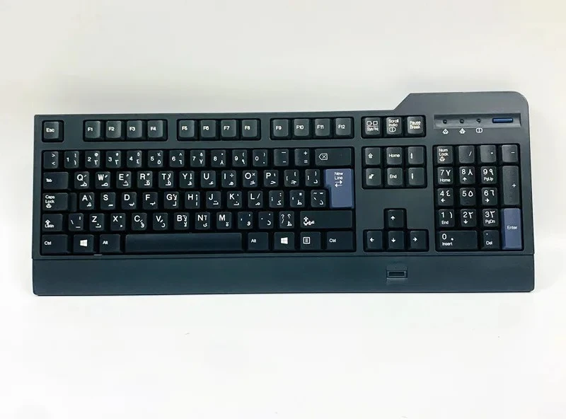 Teclado de identificación de huellas dactilares con diseño árabe kuf1256 para Lenovo teclado con cable USB compatible con windows10 8 7 windows hello - imagen 2