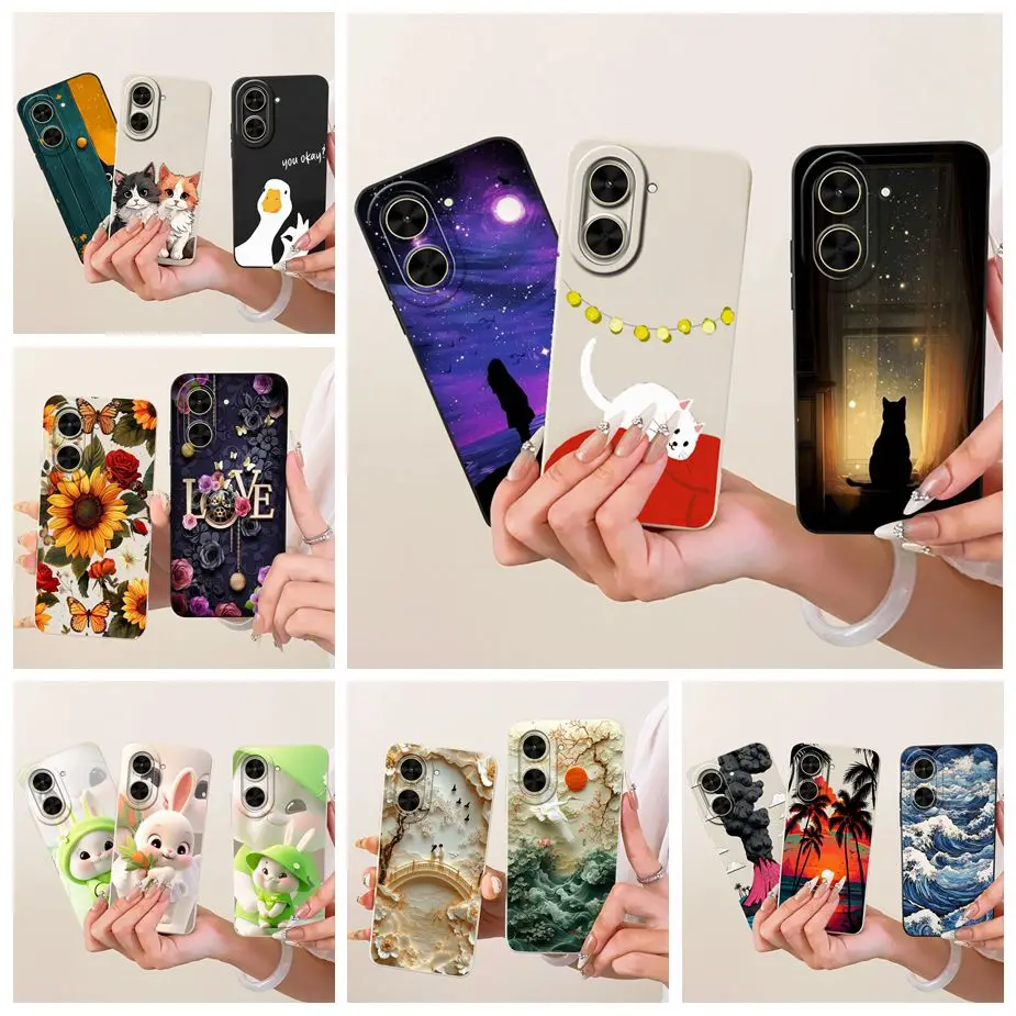 Para Xiaomi Poco C71 funda Redmi A5 4G lindo gato funda de dibujos animados Fundas de teléfono de silicona suave para Xiaomi Redmi A5 RedmiA5 PocoC71 Fundas