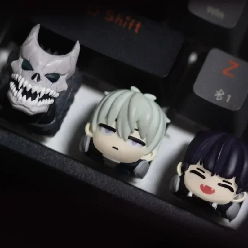 Kaiju-Juego de teclas de Anime n. ° 8, 142 teclas, resina artesanal, 3D personalizado, Cherry Ghost Point, accesorios de teclado mecánico - imagen 5