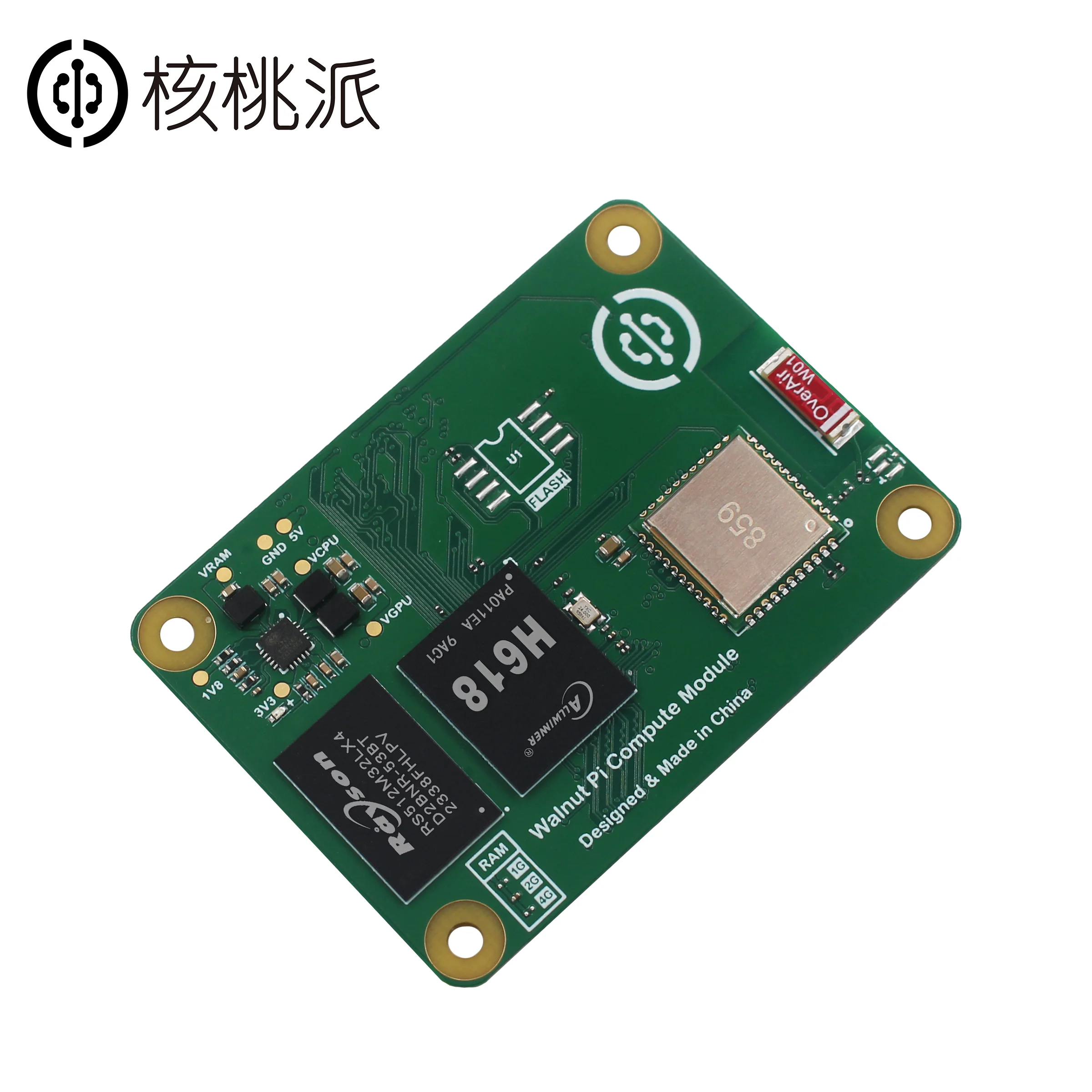 Módulo informático Walnut Pi CM1, placa de desarrollo de Mini PC con Bluetooth, WiFi, Allwinner H618, computadora SBC, Raspberry Pi CM4, 1/2/4GB - imagen 3