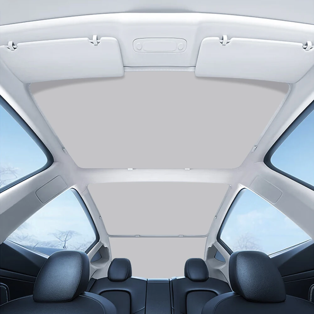 Parasol de cristal de hielo para techo de coche, parasol dividido para techo de Tesla modelo Y 3 2019-2023, tragaluz delantero Y trasero - imagen 3