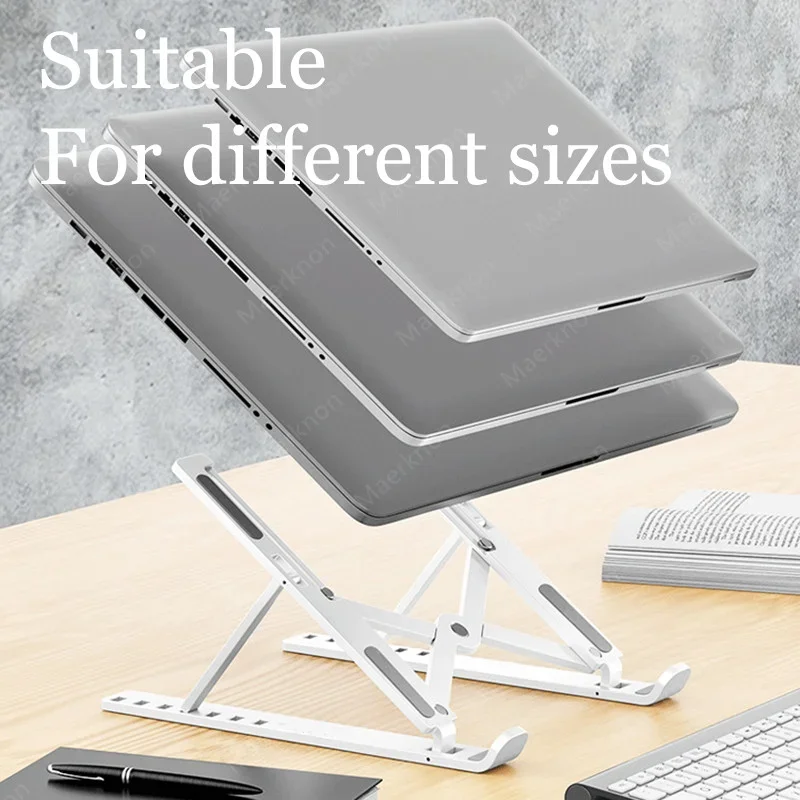 Soporte ajustable para ordenador portátil, soporte plegable para Monitor de ordenador para Macbook Air, iPad, tabletas, accesorios de Base - imagen 4